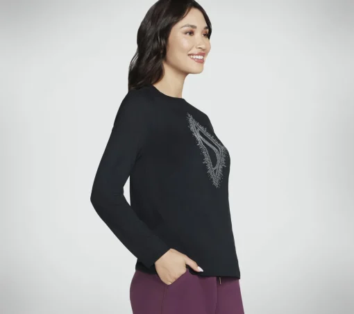 Rhinestone Burst Long Sleeve Tee