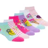 Smiley Floral Socks - 6 Pack