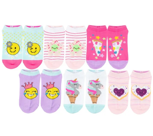 Smiley Floral Socks - 6 Pack